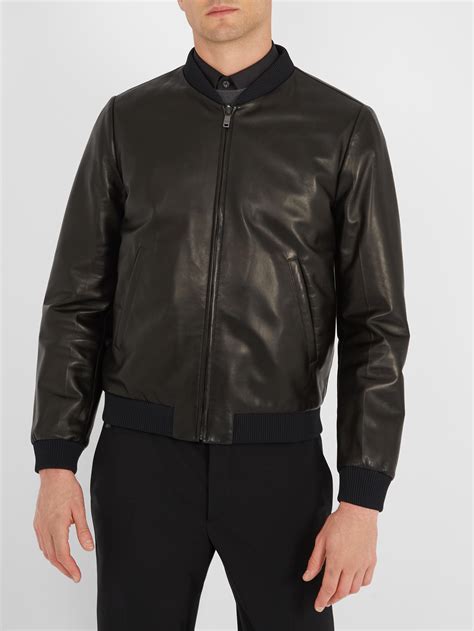 prada bomber jacket leather mens|prada bomber jacket for men.